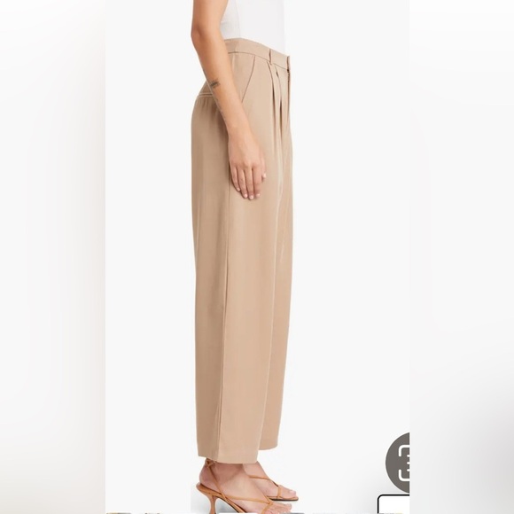 Reformation Mason wide leg cropped pants in a khaki brown size 2 petite - Picture 5 of 13